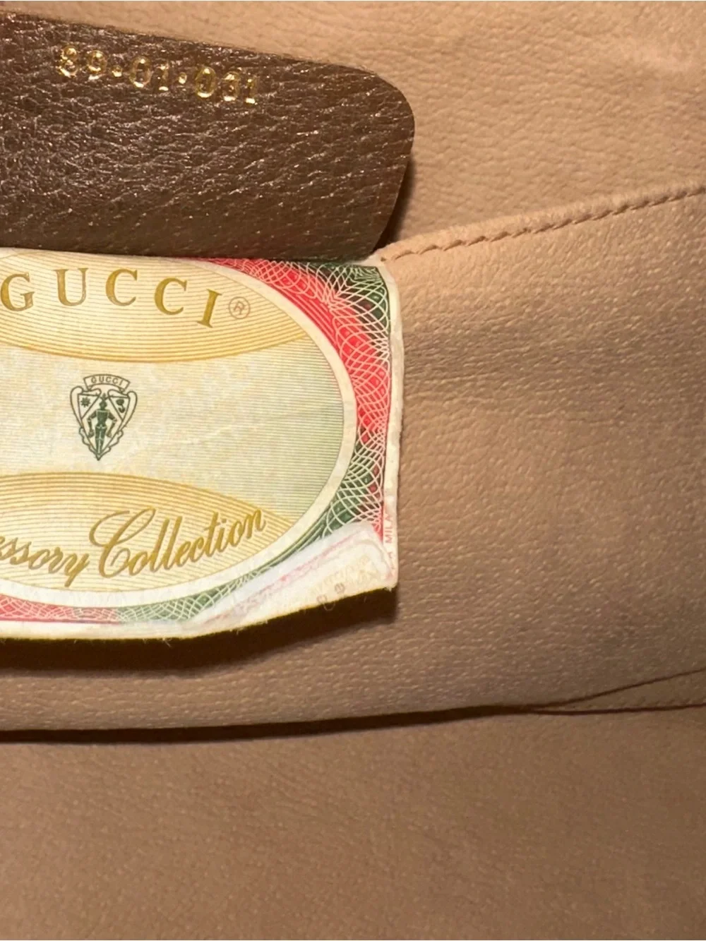 Gucci Tan GG Supreme 2-Way Satchel Boston Bag w/Green-Red Web Stripe Vintage